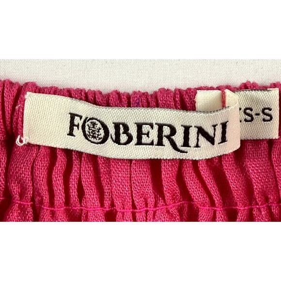 Foberini crop top & skit 100% linen suit with white embroidery - Picture 2 of 6